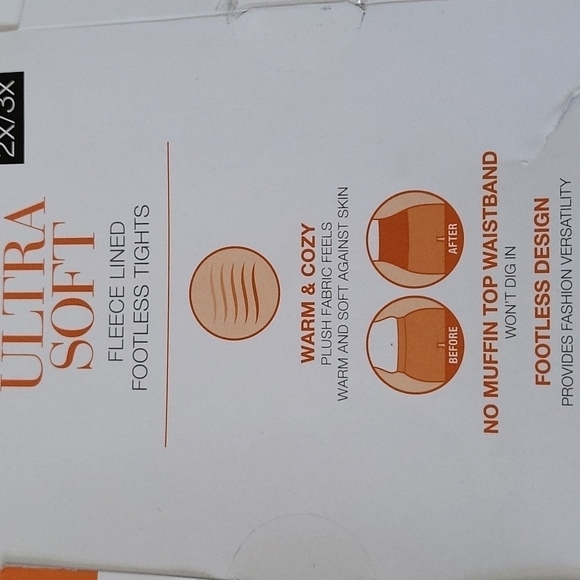 Blissful Benefits/Warner's black fleece lined footless tights-2 pair NWOT - Picture 7 of 7